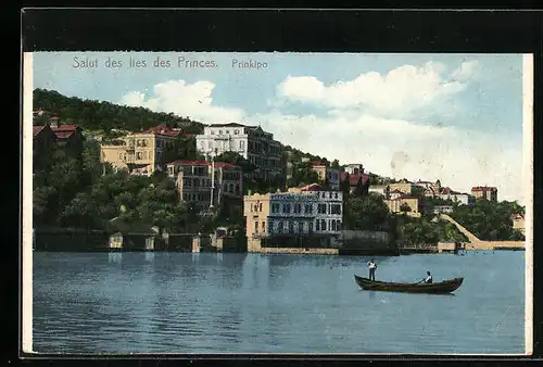 AK Prinkipo /Iles des Princes, Ortsansicht vom Meer aus