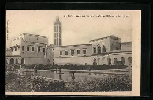 AK Fez, Jardin dans le Palais du Sultan