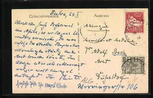 AK Biskra, La Mosquée de Sidi-Maleck a Travers les Arbres