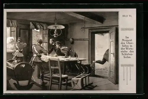 AK Überfall in der Wirtsstube des Schirlenhofes