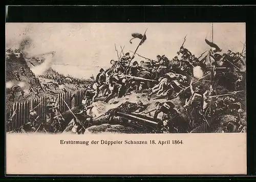 AK Erstürmung der Düppeler Schanzen 18.04.1864
