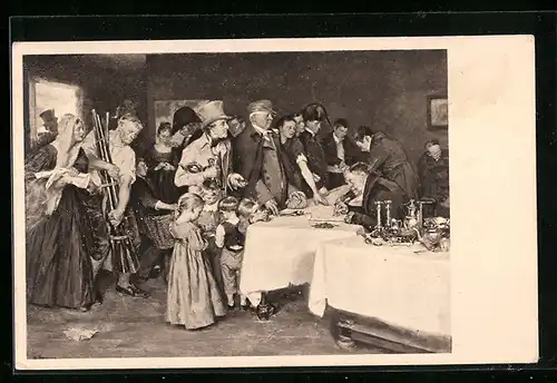 Künstler-AK Volksopfer 1813, Gold gab ich für Eisen!