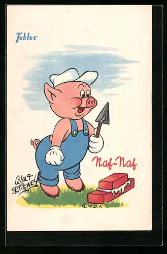 AK Comicfigur Naf-Naf des Zeichners Walt Disney