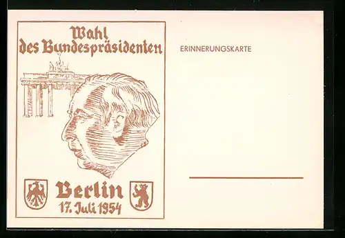 Künstler-AK Berlin, Wahl des Bundespräsidenten 1954