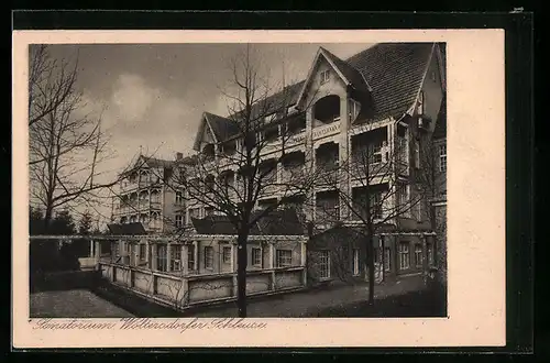 AK Woltersdorf, Woltersdorfer Schleuse, Blick zum Kurhaus, Rückseite