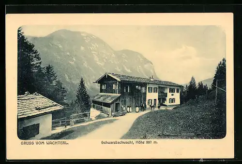 AK Schwarzbachwacht, Gruss vom Gasthaus Wachterl