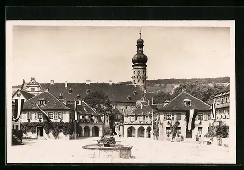 AK Weikersheim, Ansicht vom Marktplatz