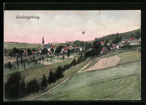 AK Grafengehaig, Panorama der Ortschaft