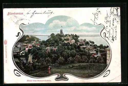 AK Hamburg-Blankenese, Blick vom Bismarckstein