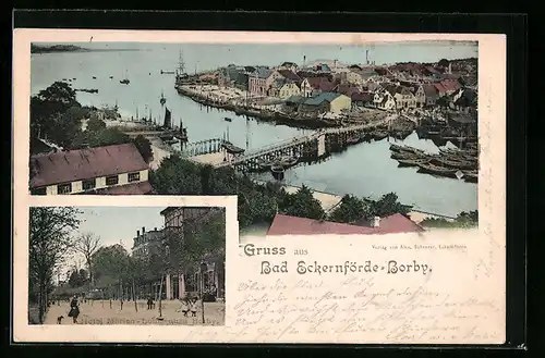 AK Bad Eckernförde-Borby, Hotel Marien-Louisenbad Borby, Ortsansicht