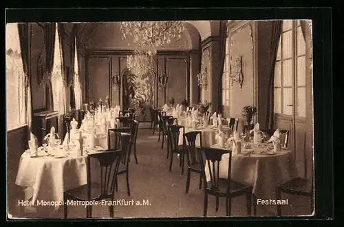 AK Frankfurt a. M., Hotel Monopol- Metropole, Festsaal