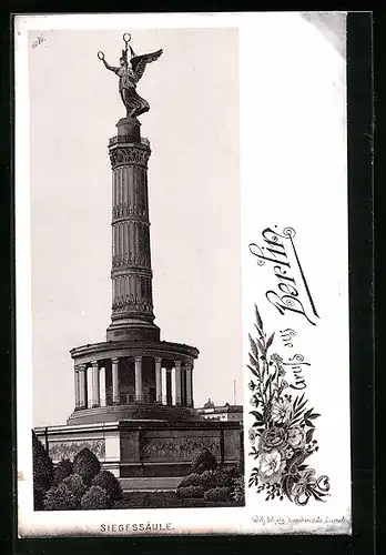 Lithographie Berlin-Tiergarten, Siegessäule