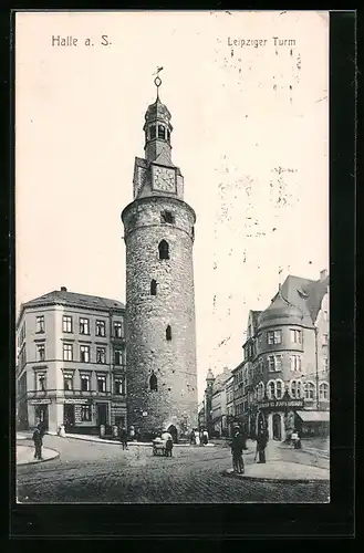AK Halle / Saale, Partie am Leipziger Turm
