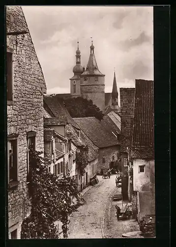 AK Kitzingen, Alte Poststrasse mit alten Häusern