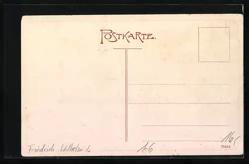 Präge-AK Kurfürst Friedrich Wilhelm I. von Hessen-Kassel in 2 versch. Uniformen & bürgerl. Tracht