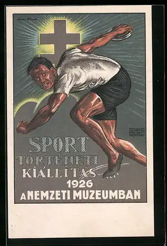 Künstler-AK Budapest, Sportgeschichte im Nationalmuseum 1926