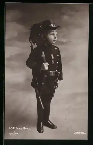 AK Printul Nicolae von Rumänien in Uniform