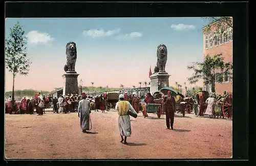 AK Cairo, The Kasr-el-Nil Bridge