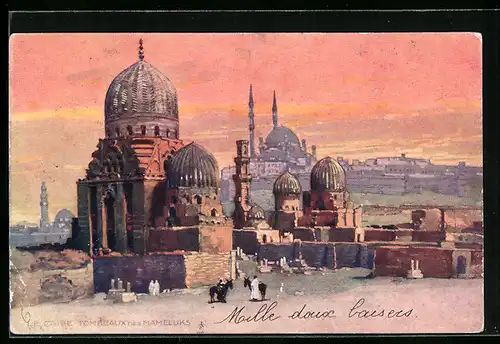 Künstler-AK Caire, Tombeaux des Mameluks
