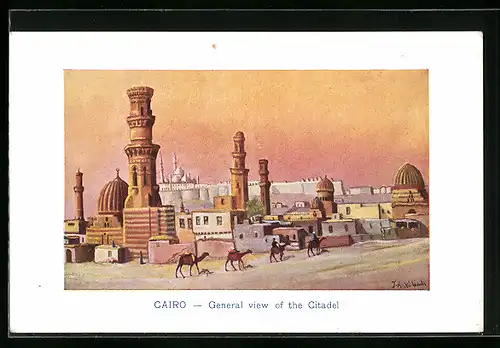 Künstler-AK Cairo, General view of the Citadel
