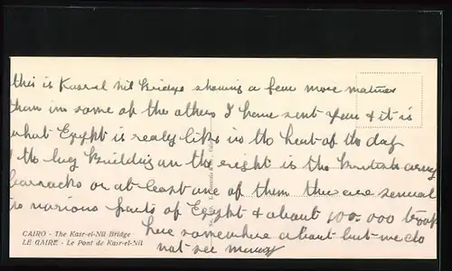 AK Cairo, The Kasr-el-Nil Bridge
