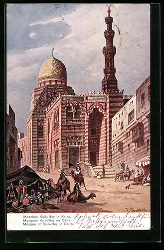 Künstler-AK Kairo, Moschee Kait-Bey