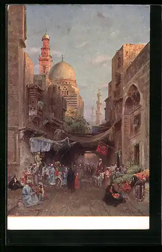 Künstler-AK Kairo, Strasse in Kairo