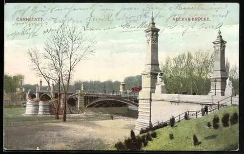 AK Stuttgart-Cannstatt, Neckar-Brücke