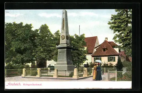 AK Ansbach, Partie am Kriegerdenkmal
