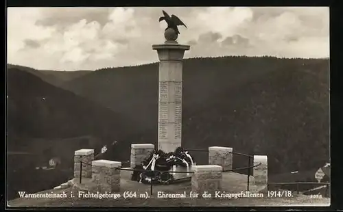 AK Warmensteinach i. Fichtelgebirge, Ehrenmal für die Kriegsgefallenen 1914-18