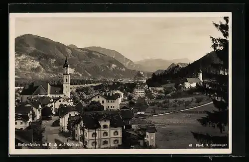 AK Kiefersfelden, Ortspartie mit Blick auf Kufstein