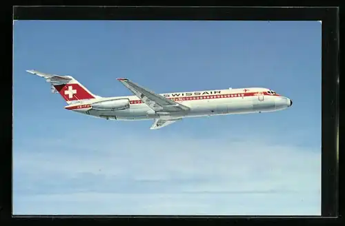AK Flugzeug DC-9-32 der Swissair in der Luft