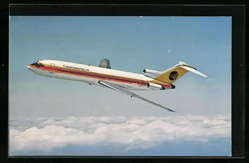 AK Flugzeug 727 der Continental Airlines in der Luft