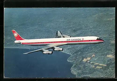 AK Flugzeug, Douglas DC-8 der Air Canada in der Luft