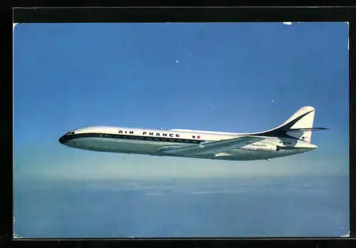 AK Flugzeug Caravelle der Air France in der Luft