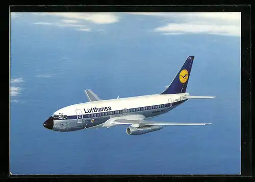 AK Flugzeug B737 der Lufthansa in der Luft