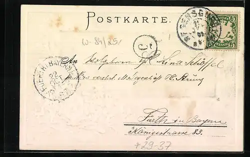 Passepartout-Lithographie Regensburg, Ansicht der Stadt von der Donau aus, Wappen