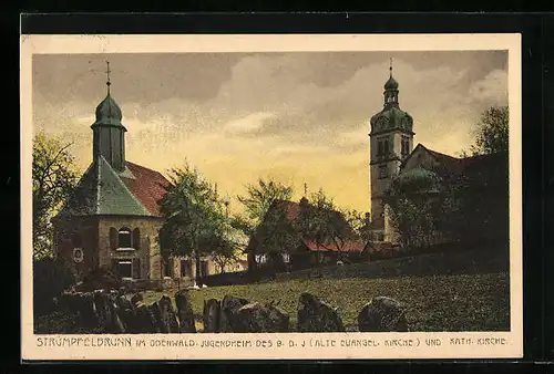 AK Strümpfelbrunn im Odenwald, Jugendheim des BDJ und Kath. Kirche