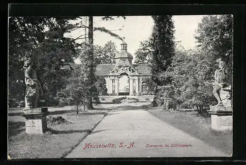 AK Meuselwitz /S.-A., Orangerie im Schlosspark