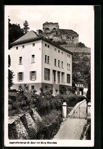 AK St. Goar, Jugendherberge St. Goar und Burg Rheinfels