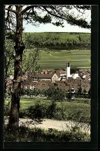 AK Blumberg /Baden, Teilansicht mit Kirchturm