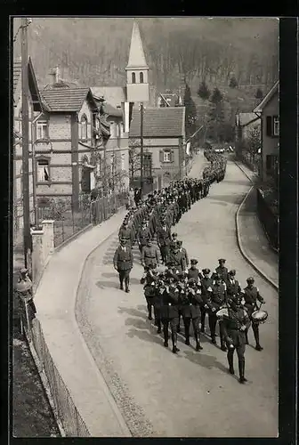 Foto-AK Lorsbach, Krieger Denkmalsweihe, Spielmannszug