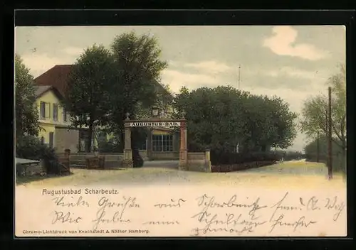 AK Scharbeutz, Hotel Augustusbad mit Strasse