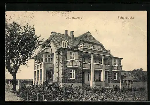 AK Scharbeutz, Hotel Villa Seeblick mit Garten und Strasse