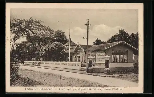 AK Scharbeutz, Cafe Konditorei Strandhalle, Bes. E. Pölckow