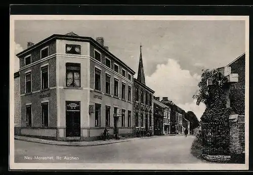 AK Neu-Moresnet, Strassenpartie mit Hotel Reinartz