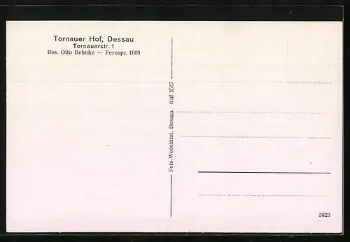 AK Dessau, Gasthaus Tornauer Hof, Tornauerstr. 1, Innenansicht