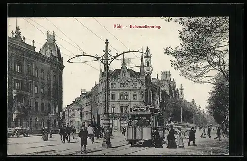 AK Köln-Neustadt, Köln a. Rh. Hohenzollernring mit Strassenbahn