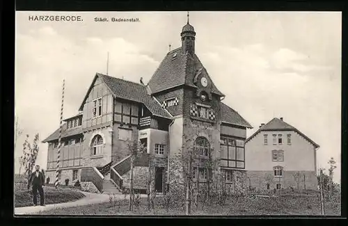 AK Harzgerode, Städtische Badeanstalt