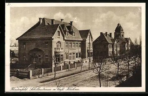AK Fürstenfeld, Schillerstrasse mit Cafe Kirchner